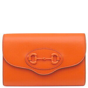 Gucci Horsebit Leather Shoulder Bag Orange Shane Sherry Line Web